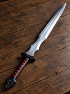 Handmade red fantasy sword – black and red full tang display longsword, collectible medieval sword
