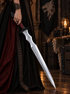 Red Fantasy Sword with Sheath – Black & Red Medieval Cosplay Sword, handmade longsword replica by Lycan Handmade Style