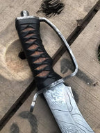 Handmade D-Guard Damascus  Steel Bowie Knife – Wood Handle with Brass Guard Lycan Handmade Style