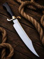 Handmade Alamo Musso Bowie Knife – Clip Point Blade with Brass Guard Lycan Handmade Style