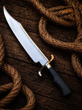 Handmade Alamo Musso Bowie Knife – Clip Point Blade with Brass Guard Lycan Handmade Style