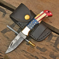 Handmade American Flag Folding Pocket Knife – Patriotic EDC Knife Lycan Handmade Style