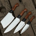 Handmade 4- J2 Steel Chef Knife Set – Pakka   Wood Handle Lycan Handmade Style