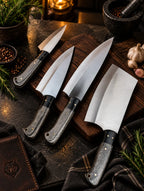 Handmade J2 Steel Chef Knife Set – Full Tang Wood Handle Kitchen Set My Store