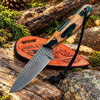 File-worked spine detail on D2 steel cowboy knife blade