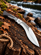 Handmade kukri knife with leather sheath - angle 4